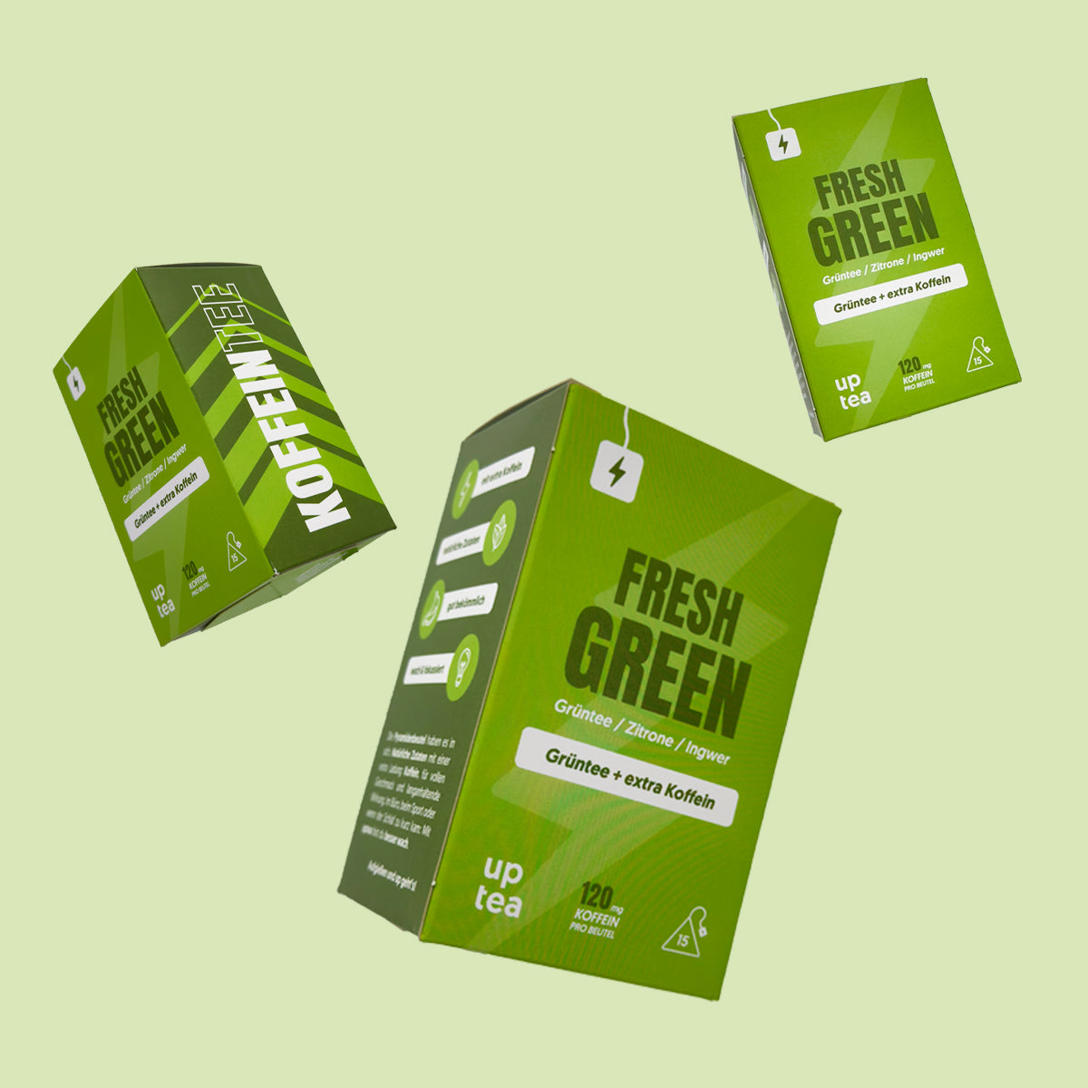 Koffeintee Fresh Green - Grüntee, Zitrone, Ingwer