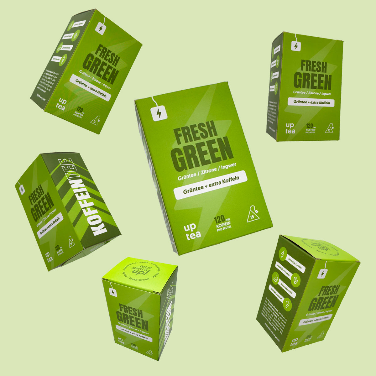 Koffeintee Fresh Green - Grüntee, Zitrone, Ingwer