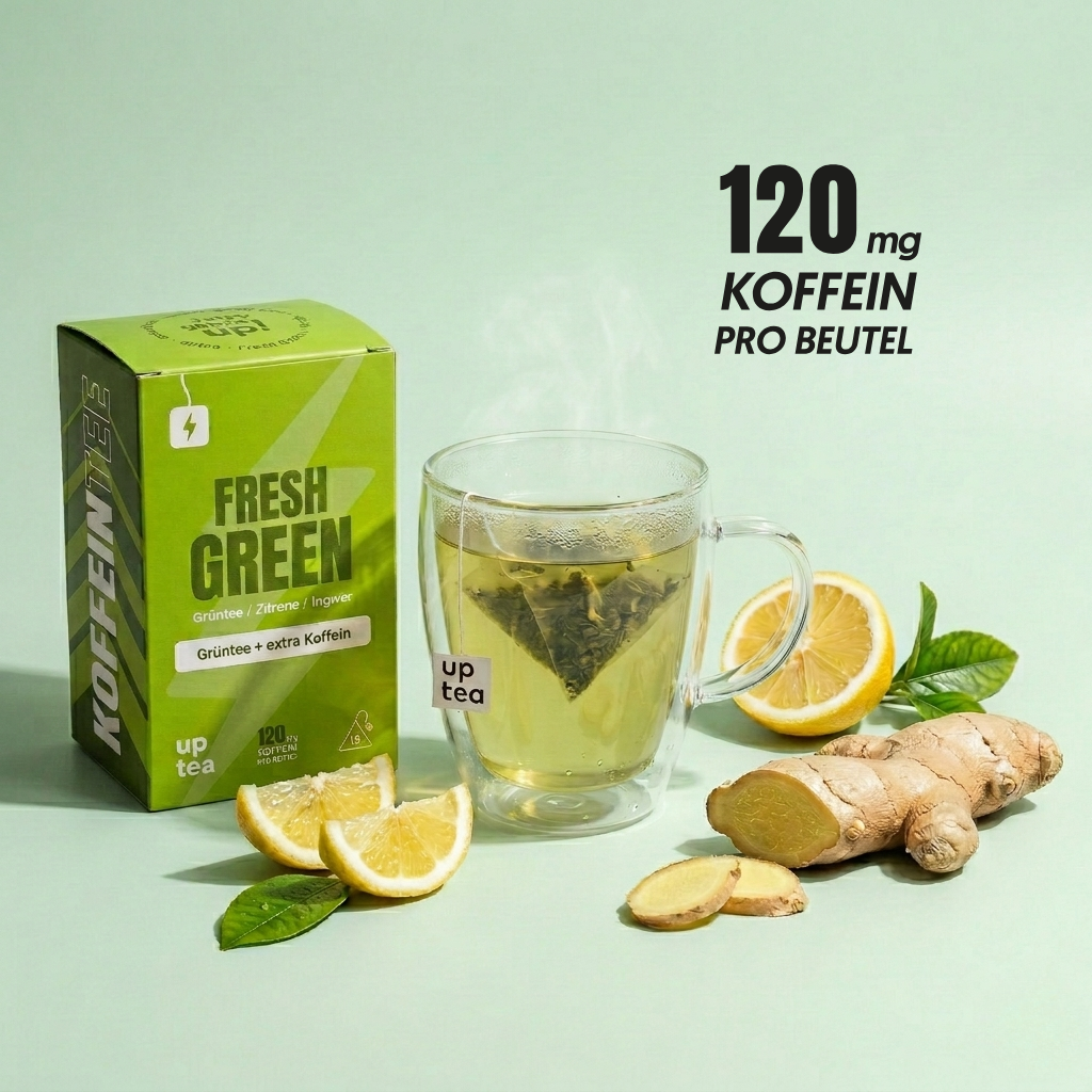 Koffeintee Fresh Green - Grüntee, Zitrone, Ingwer