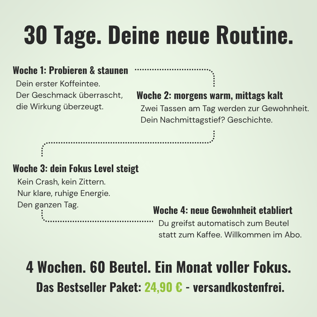 Koffeintee Fresh Green - Grüntee, Zitrone, Ingwer