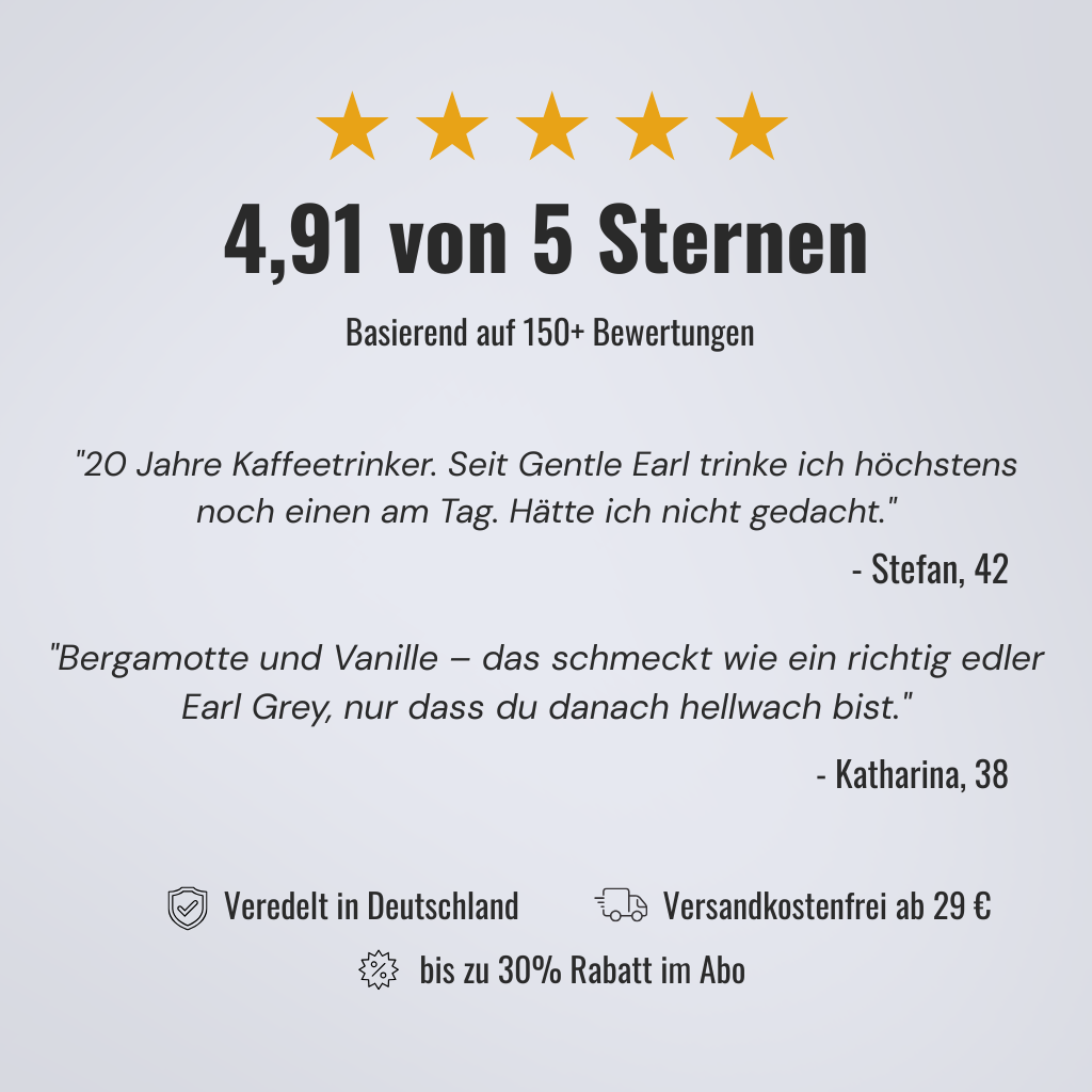 Koffeintee Gentle Earl - Schwarztee, Bergamotte, Vanille